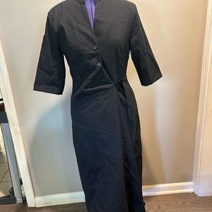 Zara Black Long Sleeve Wrap Dress